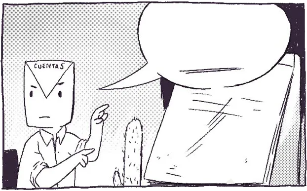 Un perfil de cuentas señalando una pizarra