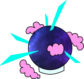 Bola mágica encendida