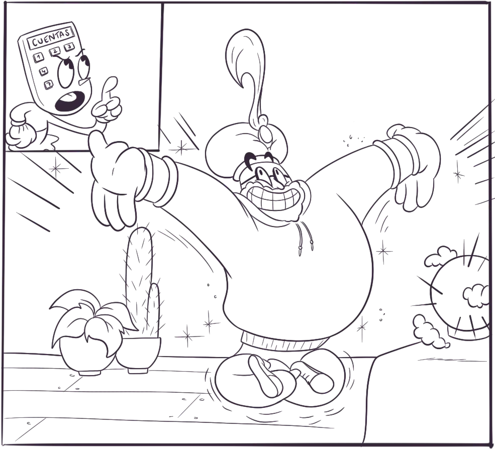 Un perfil de cuentas preguntando y Raúl contestado disfrazado de genio mágico